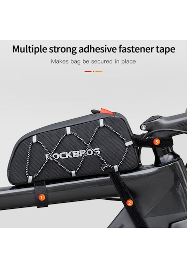 Jeemson Bisiklet Ön Çerçeve Çantası - Su Geçirmez, Dayanıklı, 1l Kapasiteli Siyah