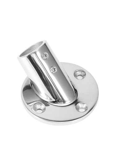 Lemestar 45 Derece Gümüş 316 Paslanmaz Çelik Yuvarlak Boru Tabanı - Deniz Tipi, Paslanmaz, Kolay Kurulum, 25mm