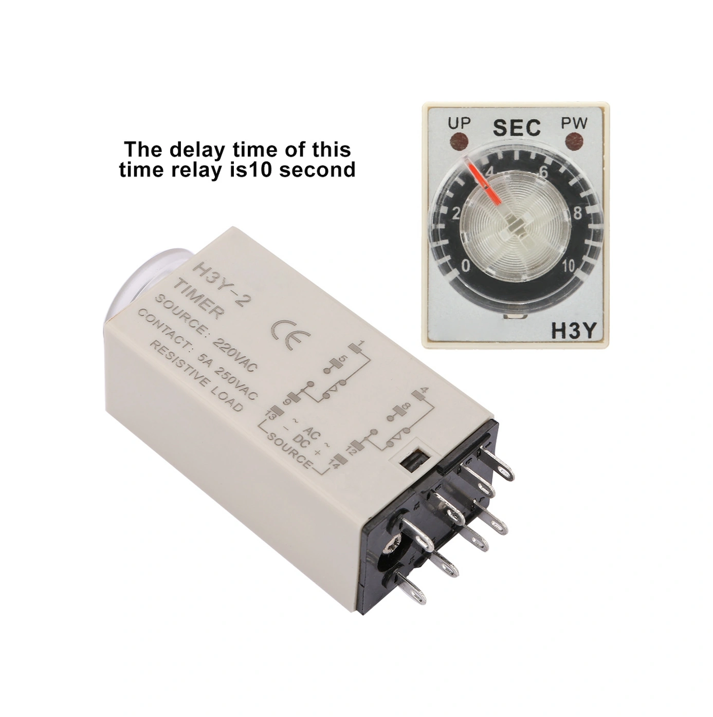 Tenfowee H3y-2 Model 220vac 10 Saniye Gecikme Rölesi - Yüksek Kalite, Düşük Enerji Tüketimi, Kararlı Çalışma