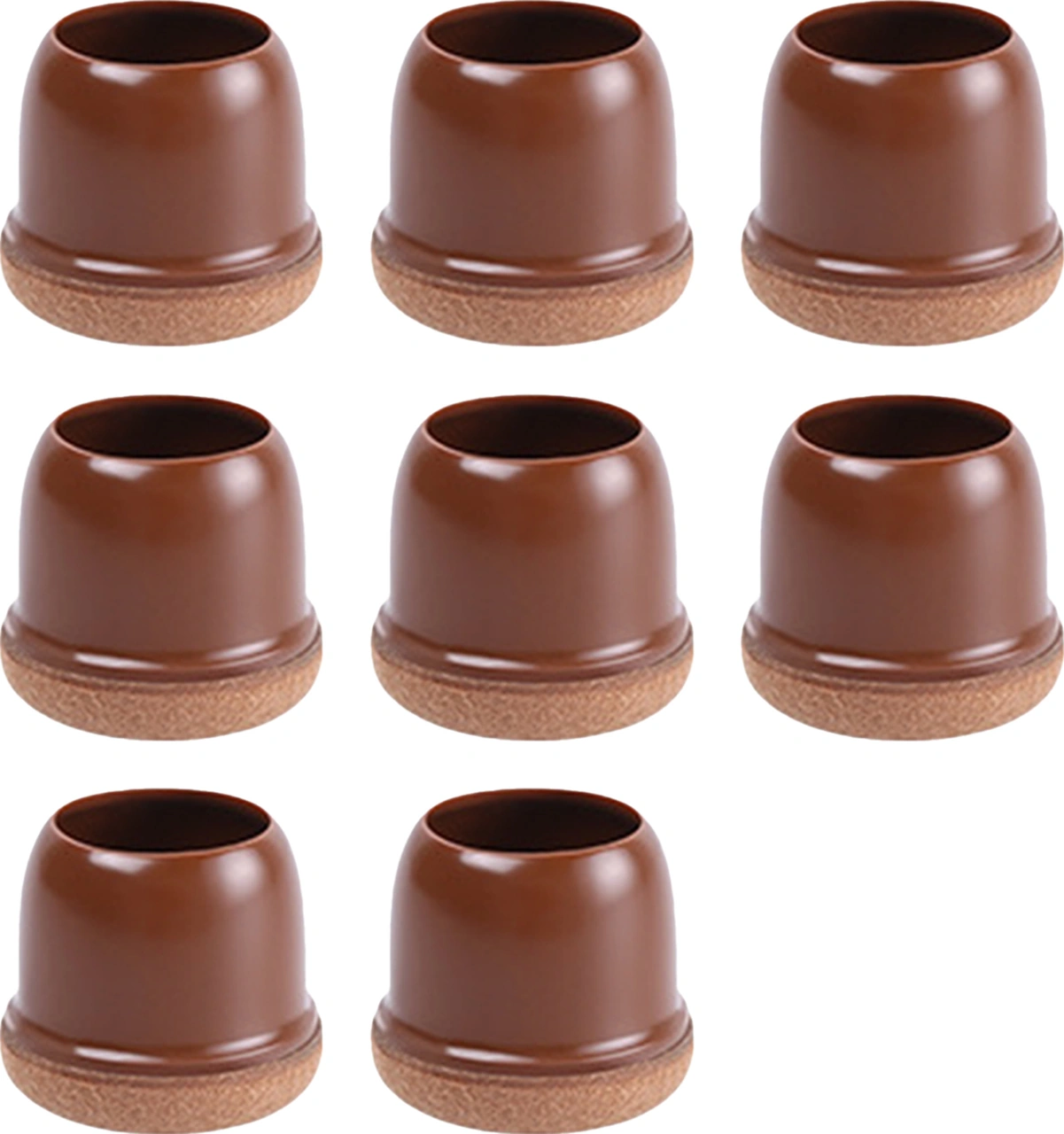 Yaleker Küçük Boy Kahverengi Dairesel Sandalye Ayak Koruması - Sessiz, Dayanıklı, Kalın Tpe Tabanlı Mutfak Ofis Mobilya Ayaklık 8 Adet