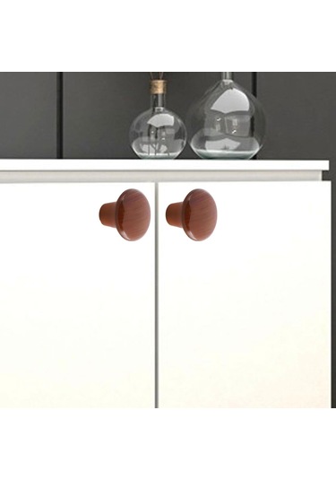 Sert Plastik Mantar Düğme Kulp Ceviz Dolap Mobilya Mutfak Dolabı Çekmece Kapak Kulpu Kulbu