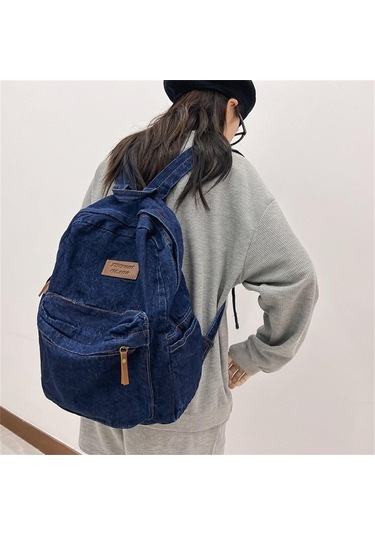 Ganzhoushop Üniversite The Sırt Sırt Seyahat Retro Okul Okul Matches Kot Kot Klasik Kızlar İmage İçin İçin Çantası,kadın Çantası Çantası Çantaları Pv Çok Renkli