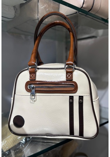 Kadın Retro Spor Ayarlanbilir Askılı El Kol Ve Omuz Çantası Acı Kahverengi - Bej