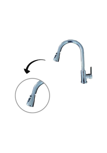 Şık Tasarım Modern Görünümlü Spiralli Eviye-mutfak Bataryası Krom