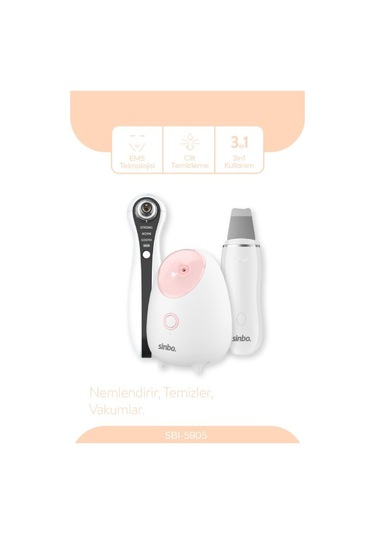 Sinbo 3 Ü 1 Arada Yüz Bakım Seti Gözenek Temizleme + Peeling + Masaj