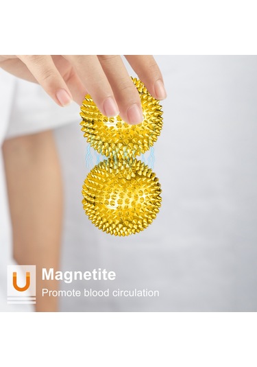 Youtek Magnetik Masaj Topları, Kas Geliştirme Ve Rahatlama İçin, Parmak Ve Ayak Tabanı Masajı, 3.2 Cm, Altın Renkli, 2 Adet Seti Altın