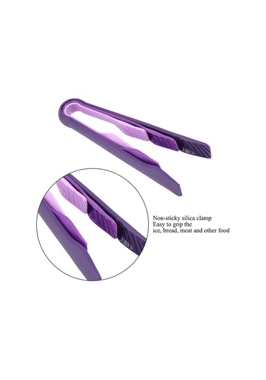 Lemestar Üçlü Gıda Kolu - Sağlıklı Plastik, Kaymaz Tutma, Yıkama Kolay - Ev, Kamp, Parti İçin Mor Mor