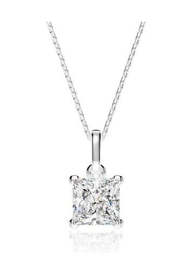 Lüks 100% 925 Ayar Gümüş Oluşturulan Moissanite Taş Sarkık Kolye Güzel Takı Kolyeler Altın - Gümüş