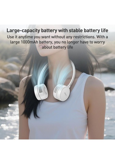 Yesido Yf17 Taşınabilir Surround Boyun Fan Gri Beyaz