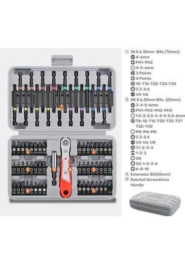 Desfree 68 Parça 25 Mm - 75 Mm Tornavida Seti