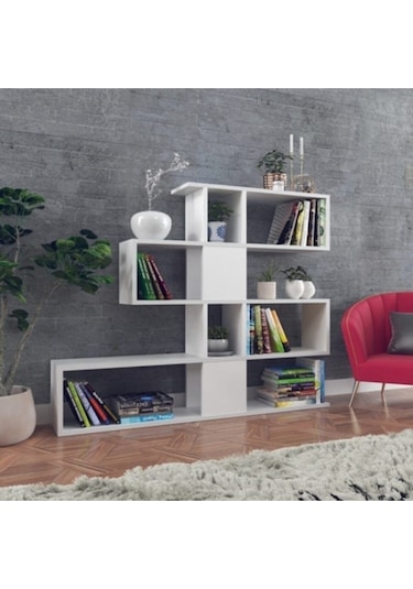 Decormet Karlin Kitaplık Beyaz Beyaz