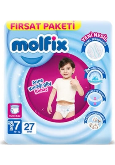 Molfix Külot Bebek Bezi Beden:7 19+kg Xx Large 162 Adet 6'lı
