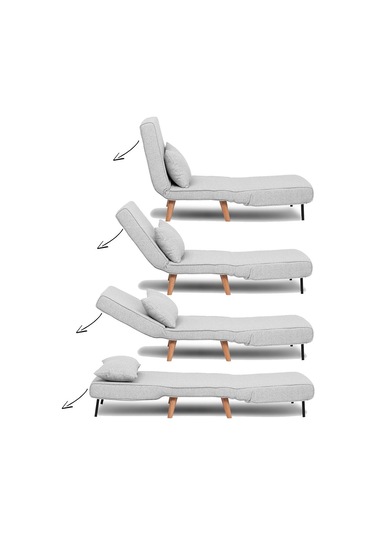 Folde 80 Tekli Yataklı Katlanır Koltuk Teddy Gri Gri