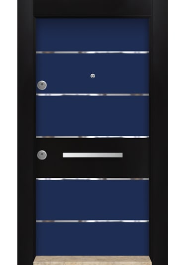 MONO ÇELİK KAPI  MN-6038 SAĞ MAVİ Dış İklim Kapısı