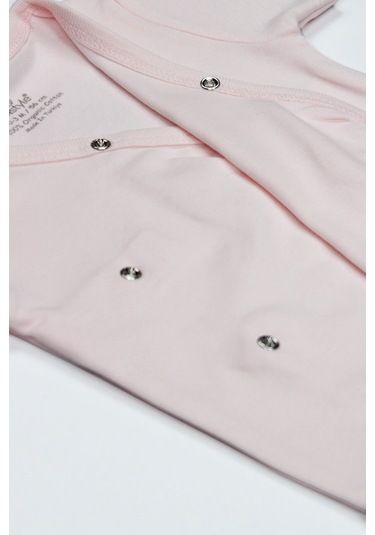 Bistyle Organik Natural Basic Style Kruvaze Uzun Kol Body Bs17102 Pembe