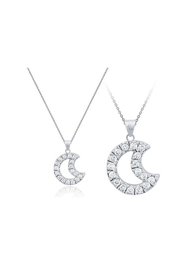 Tektaş - Beyaz Altın 14 Ayar Ay Kolye