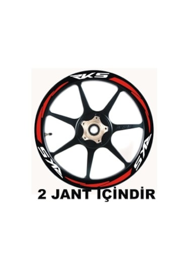 12 Parça Rks Jant Şeridi Seti Mdl -1 Beyaz Kırmızı