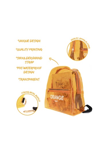 Renkli Şeffaf Sırt Çantası Turuncu