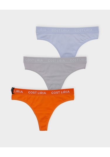 Gost Liria Soft Stone Kadın String Külot 3 Lü Paket - Çok Renkli Çok Renkli