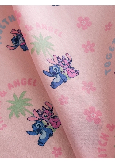 Karışık Lilo Ve Stitch Baskılı Tek Kişilik Çarşaf