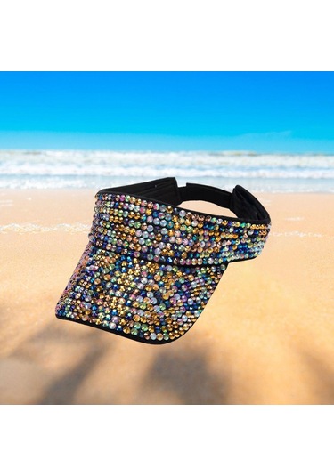 Kadınlar İçin Şık Ve Fonksiyonel Kristalli Tenis Güneşlik Şapkası, Spor Visör, Moda Aksesuarı Çok Renkli