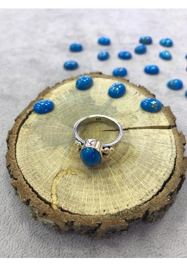 Turkuaz Firuze Taşlı Gümüş Yüzük 925 Ayar - 307786606