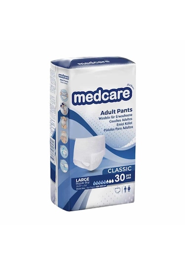 Medcare Classic Emici Külot Yetişkin Hasta Bezi L 30'lu