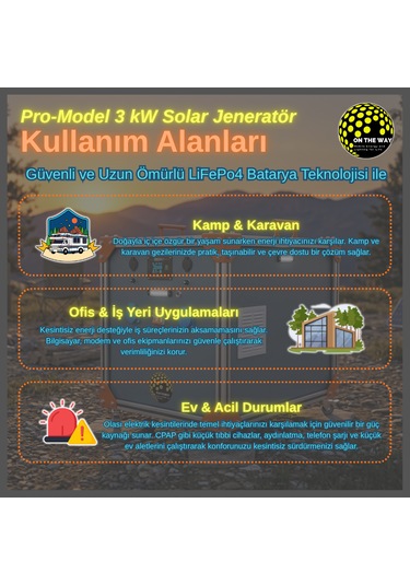 Otw Pro-model 3000w Mobil Güç İstasyonu Lifepo4 Bataryalı Solar Jeneratör