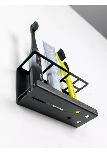 Metallux Diş Fırçası Ve Macunu İçin Bardak Tutucu 246796655 Siyah
