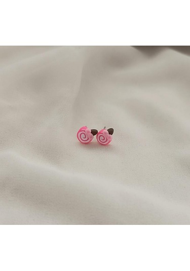 Küpe Lolipop Şeker Küpe Kadın Kız Çocuk Pembe Renkli