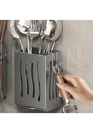 Beyaz Mutfak Eşyası Rafı-çok Fonksiyonlu Drenaj Çubuk Tutucu, Duvara Monte Veya Bağımsız Çatal Saklama Kutusu, Plastik