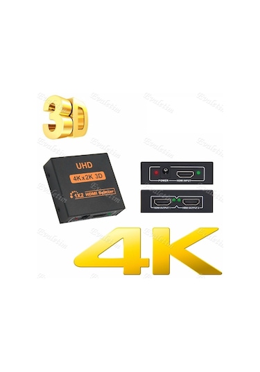 2 Port Uhd 4K Hdmi Splitter Switch 4435A Çoklayıcı Çoğaltıcı Çok