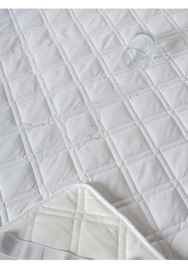 Cottonverse Kapitoneli Fitted Alez Sıvı Geçirmez Beyaz