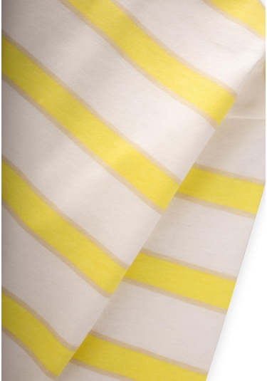 Çizgili Uzun Kollu T-shırt Takım 2-12 Yaş Bej Sarı Çizgili Bej