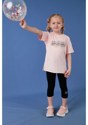 Lela Pamuklu Bisiklet Yaka Kısa Kollu Taytlı Alt-Üst Kız Çocuk Takım 6212007 Somon Lela Pamuklu Bisiklet Yaka Kısa Kollu Taytlı Alt-Üst Kız Çocuk Takım 6212007 Somon