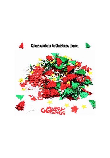 Kangvka Noel Partisi Dekorasyonu: Santa, Kar Tanesi, Geyik Desenli Parlak Parçacıklar - Çeşitli Modellerden Karma Paket