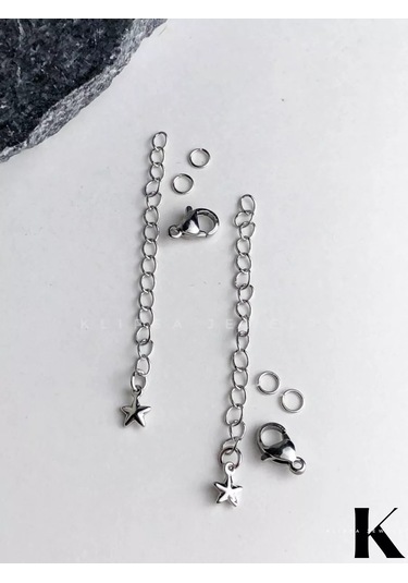 Klipsa Jewelry Zincirli Takı Karabinası, 3 Adet Paslanmaz Çelik 241588540