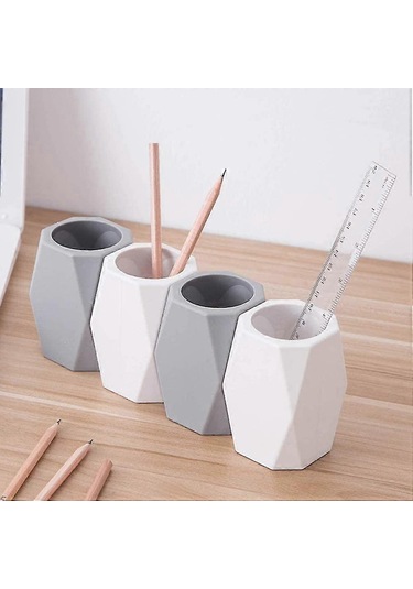 Ganzhoushop Silikon Kalemlik Silikon Kalem Kapları Geometrik Kalemlik Masaüstü Kırtasiye Düzenleyici Kalem Kutusu Ofis Ev Okul Malzemeleri İçin 1 Adet