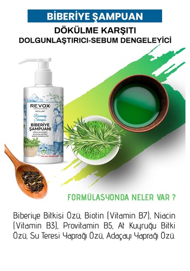Revox Biberiye Özlü Dökülme Karşıtı Şampuan 400 ML + Biberiye Tonik 200 ML