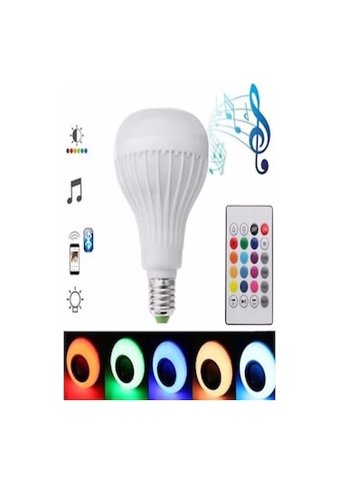 Bluetooth Hoparlör Akıllı Rgb Led Ampul Müzikli Lamba Ses Bombası