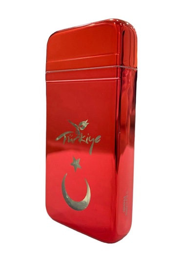Kırmızı Türkiye Yazılı Türk Bayraklı Işıklı Pürmüzlü Çakmak 109282 Kırmızı