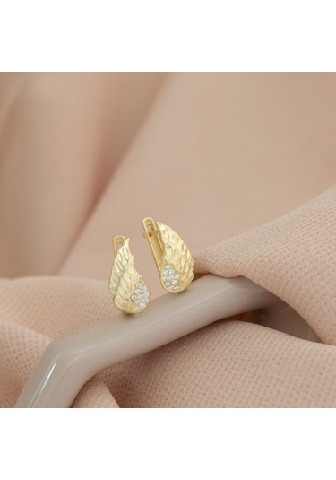 Dkmn Gümüş Taşlı Melek Kanadı Gümüş Küpe