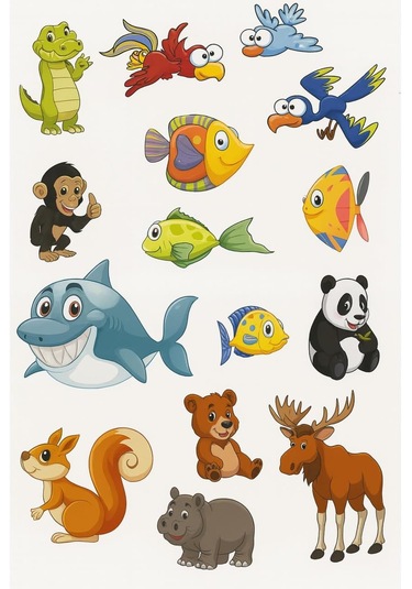 Sticker Kitabım Hayvanlar 60 Renkli Çıkartma İle Eğitici Etkinlik Kitabı