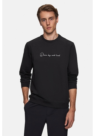 Twn Slim Fit Siyah Düz Sweatshirt 5ece251527923 001