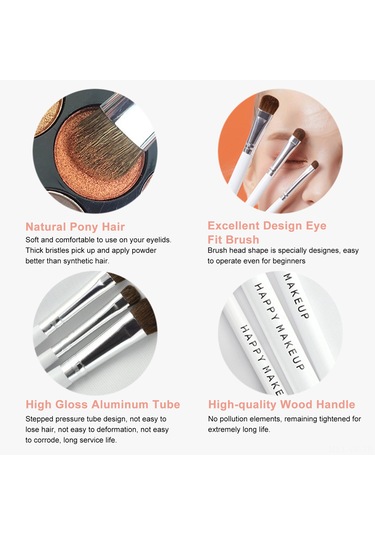 Vkemall Doğal At Kılı Göz Fırçası Seti - 7 Parça, Taşınabilir, Yüksek Kalite Ahşap Sap, Çeşitli Renk Seçenekleri