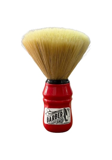 Emre Fırça Plastik Saplı Premium Sentetik Sakal Fırçası Kırmızı