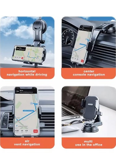 Springsun Araç Süngerli Tutucu, 3-7 İnç Telefon İçin Kütleçekimli Navigasyon Aparatı, Yumuşak Padlı, Dikey-yatay Açı Ayarlı, Dashboard/ön Cam Uyumlu