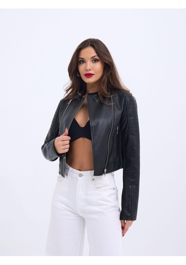 6711 Deri Ceket-siyah Si Yah