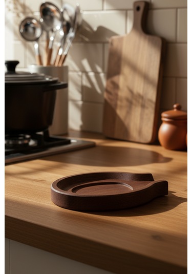 Snippy Boon - Tezgah Üstü Kirli Kaşıklık Kepçe Kaşık Altlığı Ahşap