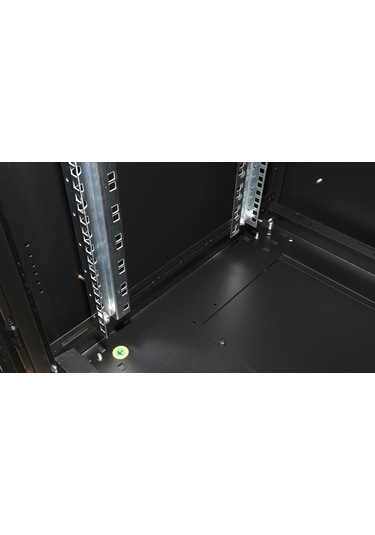 Lande Demonte 26u 600x600 Hyperline Dikili Tip Rack Kabinet Siyah Ön Cam Kapak / Tekerlekli